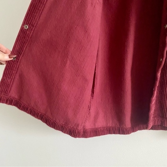 𝅺BENSON Asheville Snap Button Corduroy Cotton Shirt Jacket Plum Red Down Casual - Picture 13 of 15